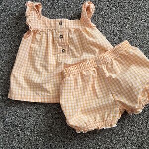 Carter's Peach Gingham Two-Piece Matching Set
